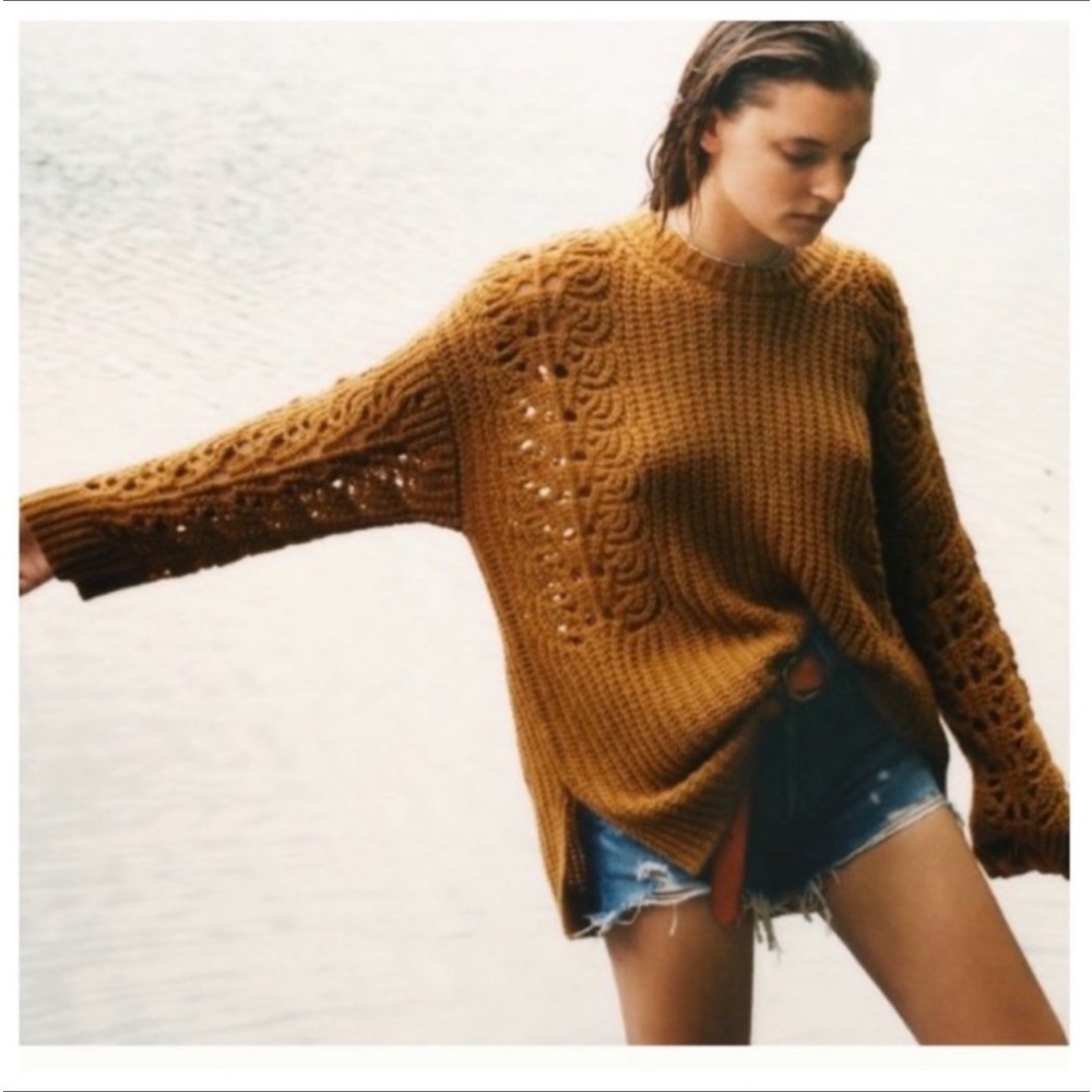 Anthropology pilcro mustard sweater size XS
